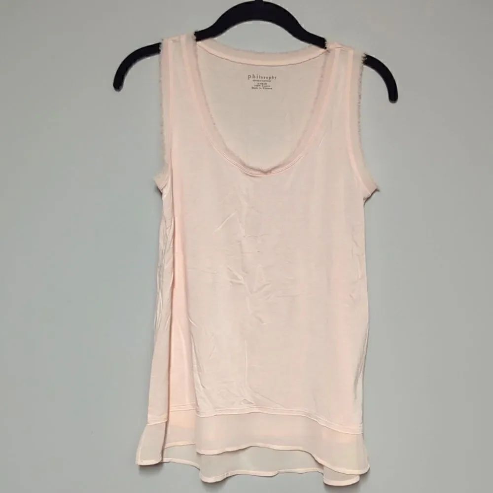 Philosophy Pink V Neck Sleeveless Blouse